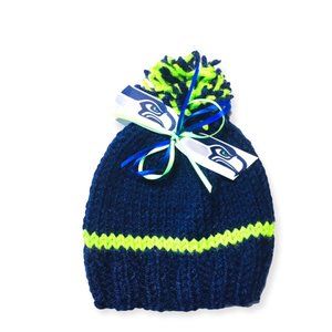 Seattle SEAHAWKS Handmade Football Baby Hat *NEW*